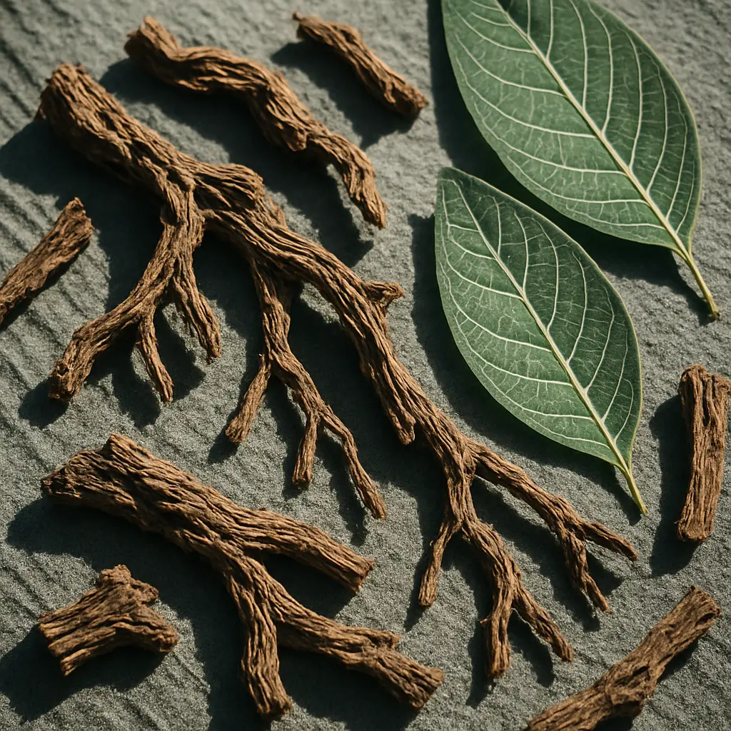 Textured botanical detail accompanying the research roadmap for ibogaine and brain plasticity
