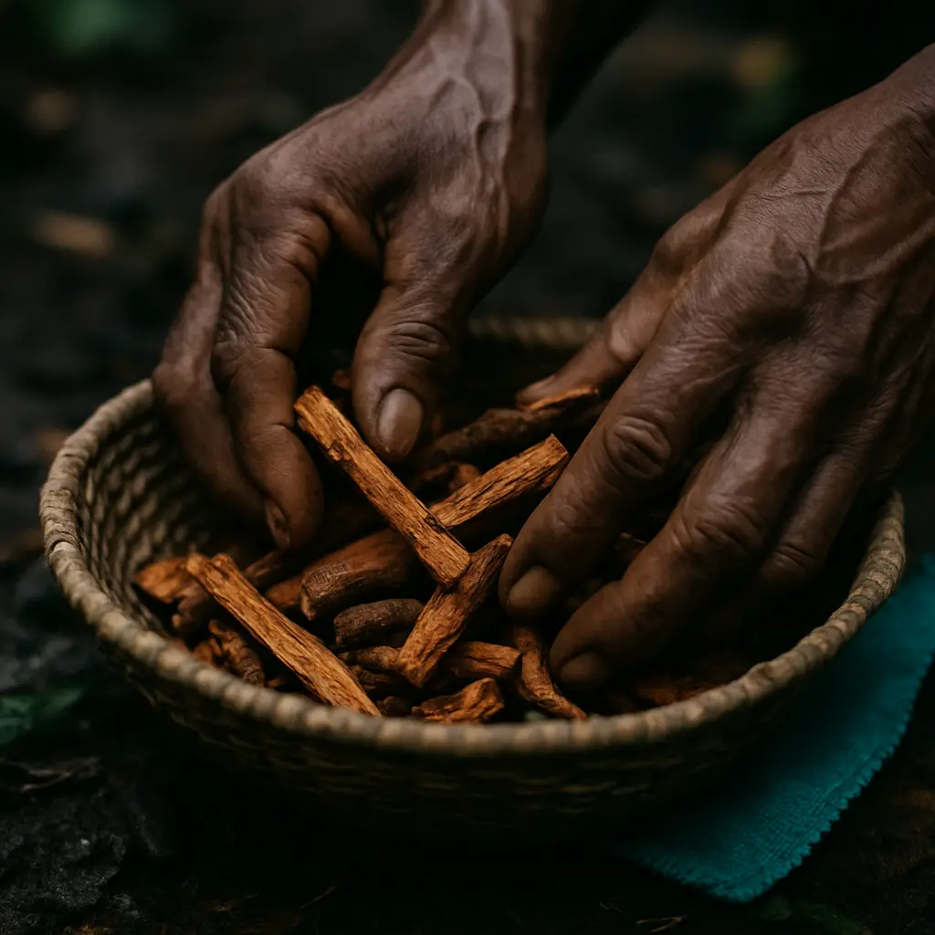 Natural detail reflecting the plant origins and careful context of ibogaine