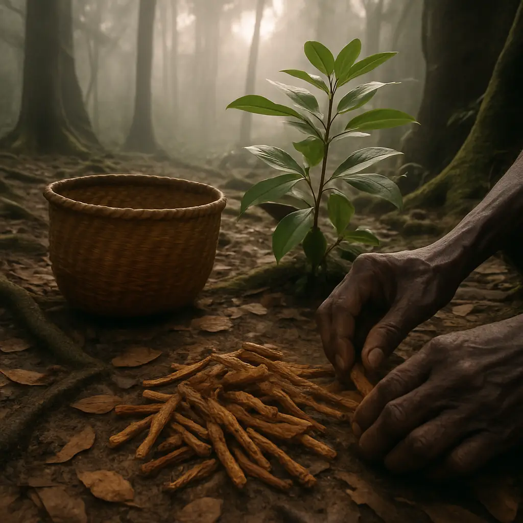 Symbolic still-life reflecting careful questions and uncertainty around ibogaine
